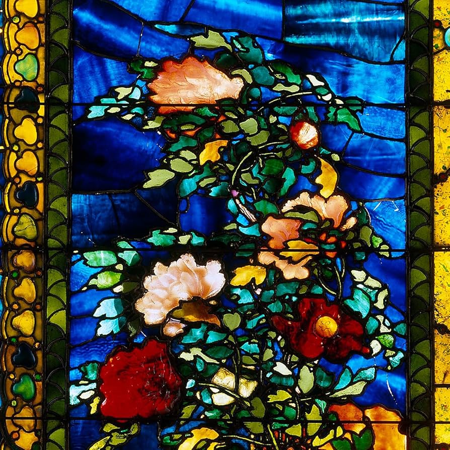 ジョン・ラファージ ヴィンテージステンドグラス 風に吹かれる牡丹グラスマスターズ Amazon.co.jp: ジョン・ラファージ作『 風に吹かれる牡丹 』の